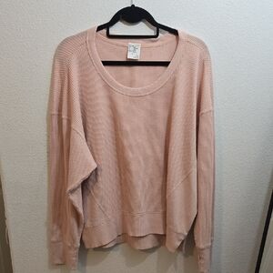 Arie Offline Waffle Shirt Medium Peachy Pink Thumb Holes